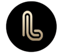 só logo preto com l dourado fundo incolor