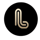 só logo preto com l dourado fundo incolor